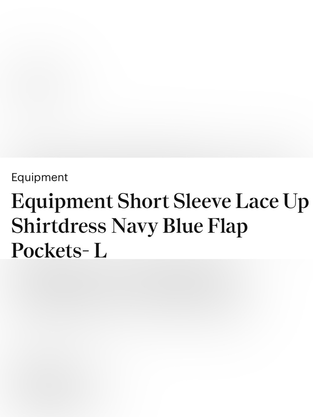 Equipment like New Navy Lace-Up Short Sleeve Mini Dress flap pockets, navy L - Picture 2 of 11